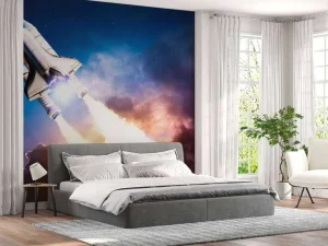 Online Ruimteschip stijgt op fotobehang Tienerkamer