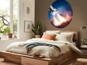 Online Ruimteschip stijgt op fotobehang Tienerkamer