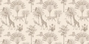 Clearance Safari jungle beige Kinderkamer | Dieren