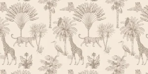 Clearance Safari jungle beige Kinderkamer | Dieren