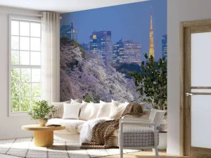 Sale Sakura kersenbloesem met de Tokyo Tower op de achtergrond fotobehang Architectuur