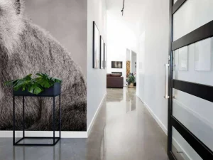 Outlet Schattig aapje in zwart-wit fotobehang Hobbykamer | Dieren
