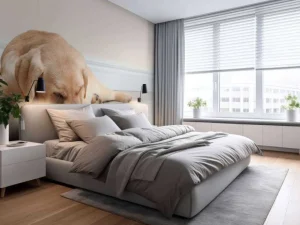 Outlet Schattige labrador is aan het eten fotobehang Dieren