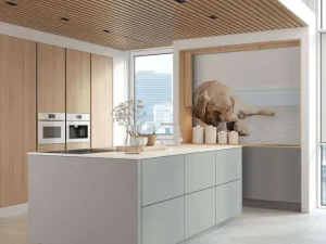 Outlet Schattige labrador is aan het eten fotobehang Dieren