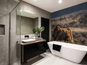 Clearance Schotse Hooglander in het wild fotobehang Dieren