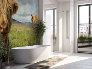 Online 2 Schotse Hooglanders fotobehang Dieren
