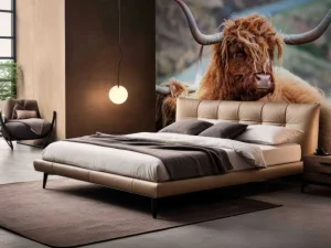 Online Schotse Hooglanders in het gras fotobehang Dieren