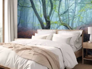 Sale Schuin groeiende bomen fotobehang Bloemen