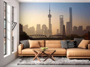 Sale Shanghai bij zonsopkomst fotobehang Architectuur