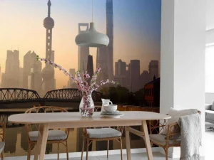 Sale Shanghai bij zonsopkomst fotobehang Architectuur