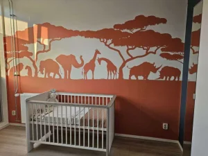 Sale Silhouette safaridieren, roestkleur Kinderkamer