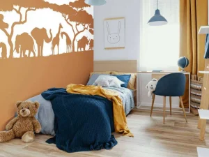 Sale Silhouette safaridieren, roestkleur Kinderkamer