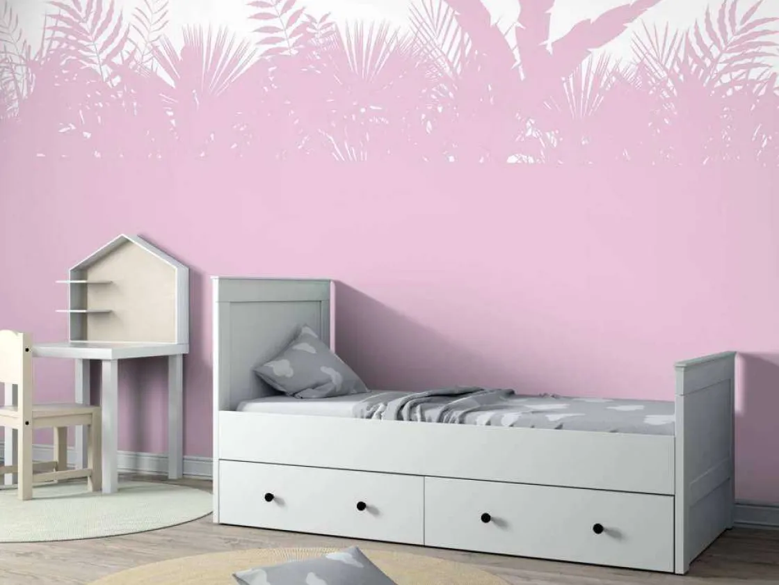 silhouetten_palmbladeren__4.webp Outlet Silhouetten palmbladeren, roze Kinderkamer