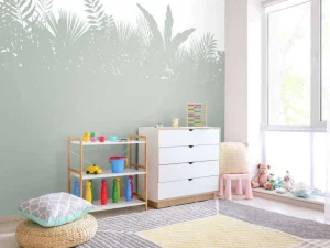 Clearance Silhouetten palmbladeren, lichtgroen Kinderkamer