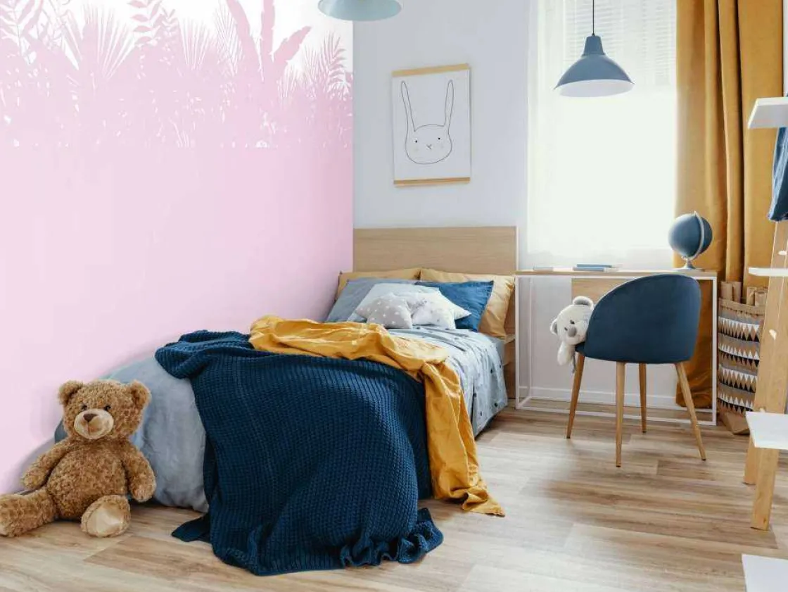 silhouetten_palmbladeren__5.webp Outlet Silhouetten palmbladeren, roze Kinderkamer