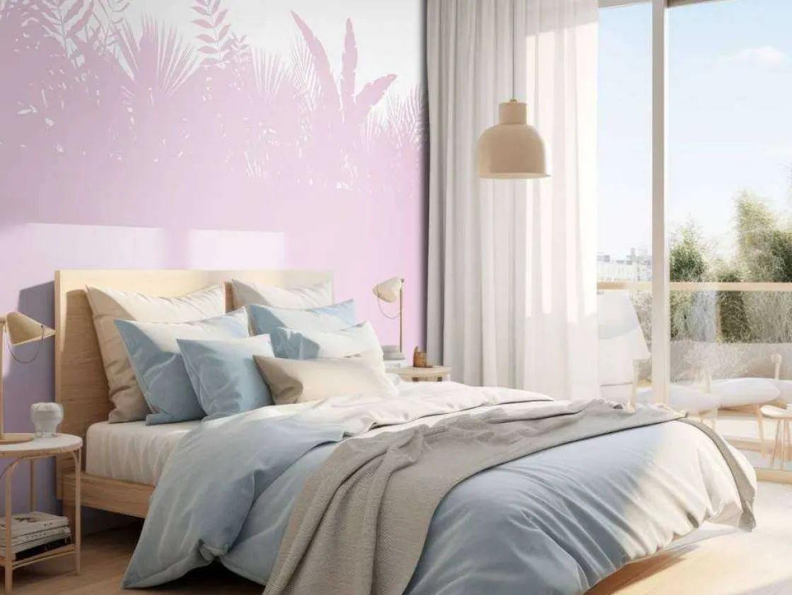 silhouetten_palmbladeren__8.webp Outlet Silhouetten palmbladeren, roze Kinderkamer