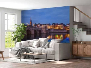 Discount Sint Servaasbrug in de avond fotobehang Architectuur