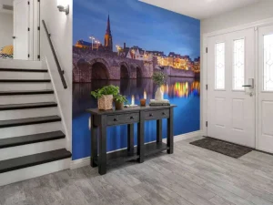 Discount Sint Servaasbrug in de avond fotobehang Architectuur