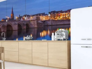 Discount Sint Servaasbrug in de avond fotobehang Architectuur