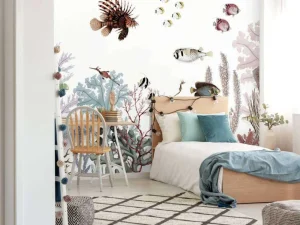 New Sir Edwards - Roaring Reef - White fotobehang Kinderkamer