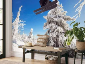 Sale Skiër maakt een hoge sprong fotobehang Tienerkamer | Sport