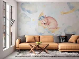 Online Slapende beer in de wolken Kinderkamer | Dieren