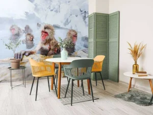 Discount Sneeuwapen genieten van het warme water fotobehang Dieren