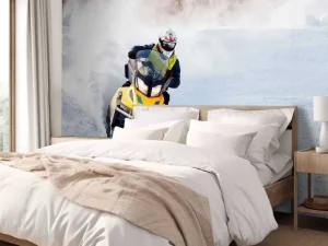 Best Sneeuwscooter race fotobehang Tienerkamer | Sport