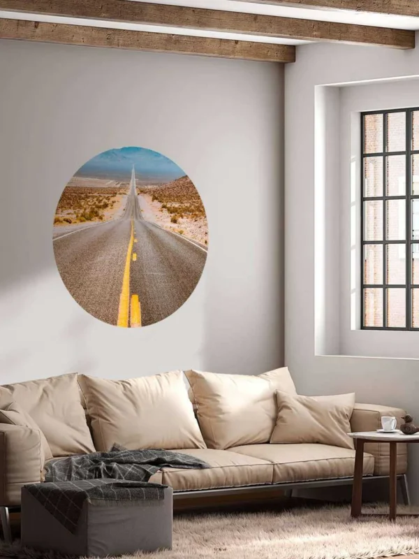 Hot Snelweg door een woestijn fotobehang Architectuur