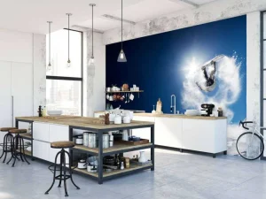 Discount Snowboarder maakt een backflip fotobehang Tienerkamer | Sport