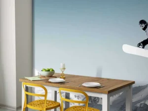 Fashion Snowboarder maakt een hoge sprong fotobehang Tienerkamer | Sport