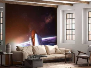 Sale Space Shuttle in de ruimte fotobehang Tienerkamer