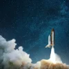 New Space Shuttle lancering met sterren fotobehang Tienerkamer | Kinderkamer