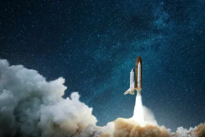 New Space Shuttle lancering met sterren fotobehang Tienerkamer | Kinderkamer