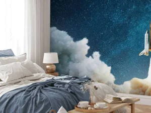 New Space Shuttle lancering met sterren fotobehang Tienerkamer | Kinderkamer