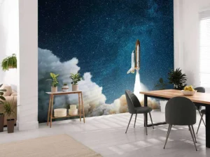 New Space Shuttle lancering met sterren fotobehang Tienerkamer | Kinderkamer