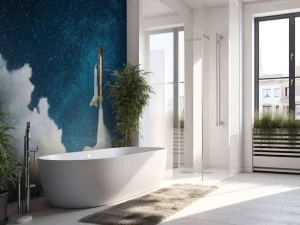 New Space Shuttle lancering met sterren fotobehang Tienerkamer | Kinderkamer