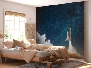 New Space Shuttle lancering met sterren fotobehang Tienerkamer | Kinderkamer