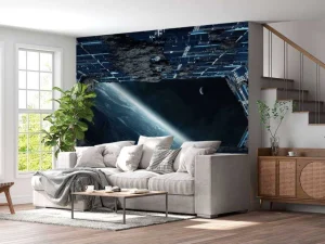Best Space Shuttle met asteroïden fotobehang Tienerkamer | Kinderkamer