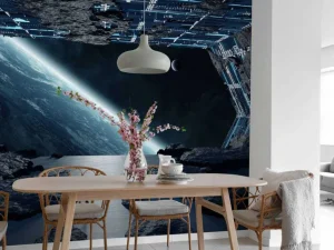 Best Space Shuttle met asteroïden fotobehang Tienerkamer | Kinderkamer