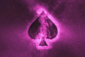 Hot Speelkaart symbool in het roze fotobehang Computerkamer