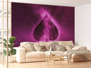 Hot Speelkaart symbool in het roze fotobehang Computerkamer