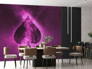Hot Speelkaart symbool in het roze fotobehang Computerkamer