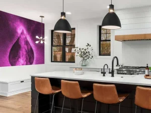Hot Speelkaart symbool in het roze fotobehang Computerkamer
