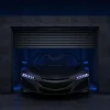 Discount Sportauto in een garagebox fotobehang Kinderkamer | Transport