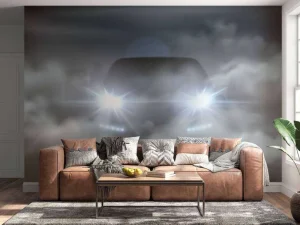 Fashion Sportauto met rook fotobehang Kinderkamer | Transport