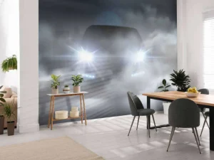 Fashion Sportauto met rook fotobehang Kinderkamer | Transport
