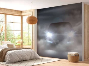 Fashion Sportauto met rook fotobehang Kinderkamer | Transport