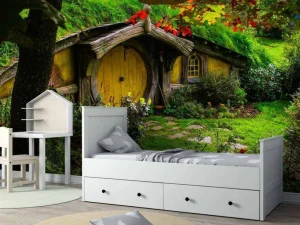 Clearance Sprookjeshuis in het bos fotobehang Kinderkamer