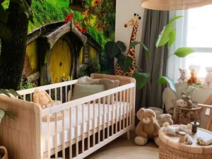 Clearance Sprookjeshuis in het bos fotobehang Kinderkamer